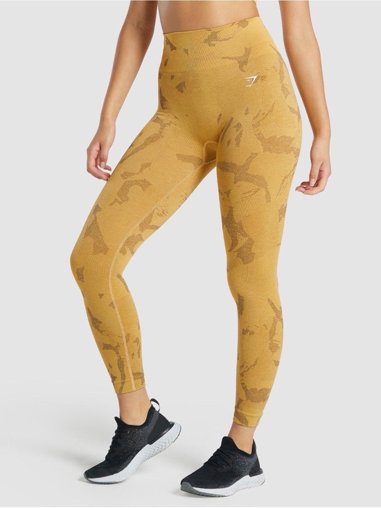 Gymshark Pants - Gymshark Adapt Camo Seamless Leggings Savanna Yellow Size Small